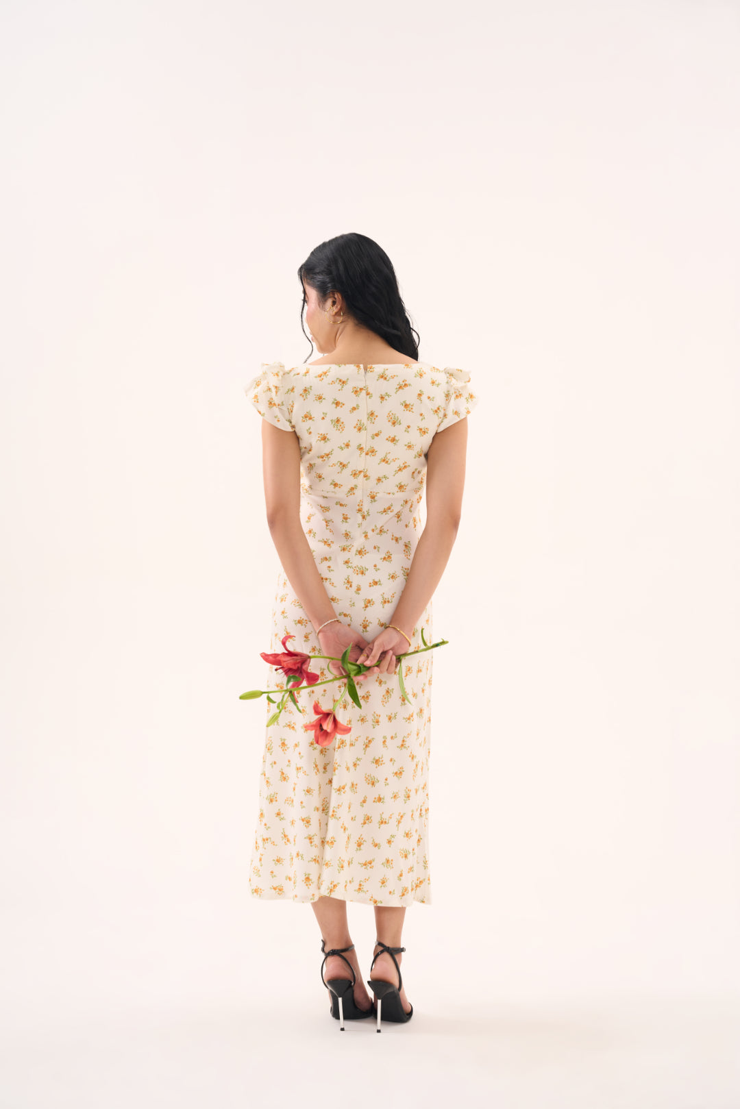 Soft Floral Midi Dress