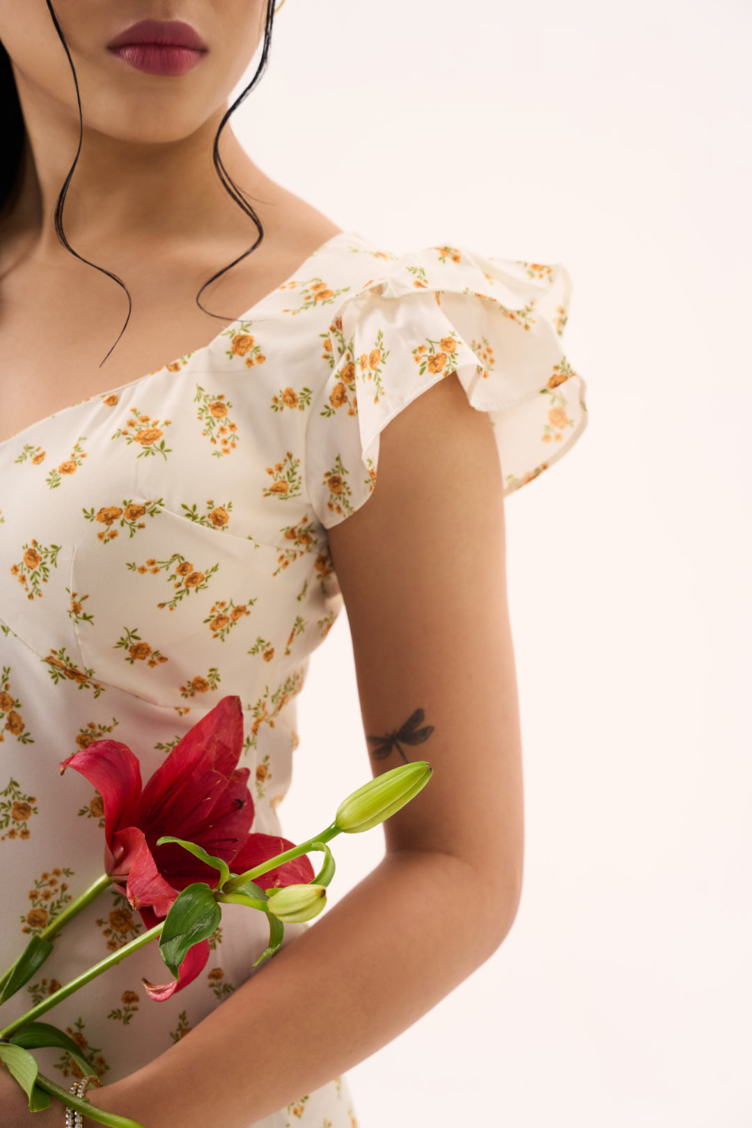 Soft Floral Midi Dress