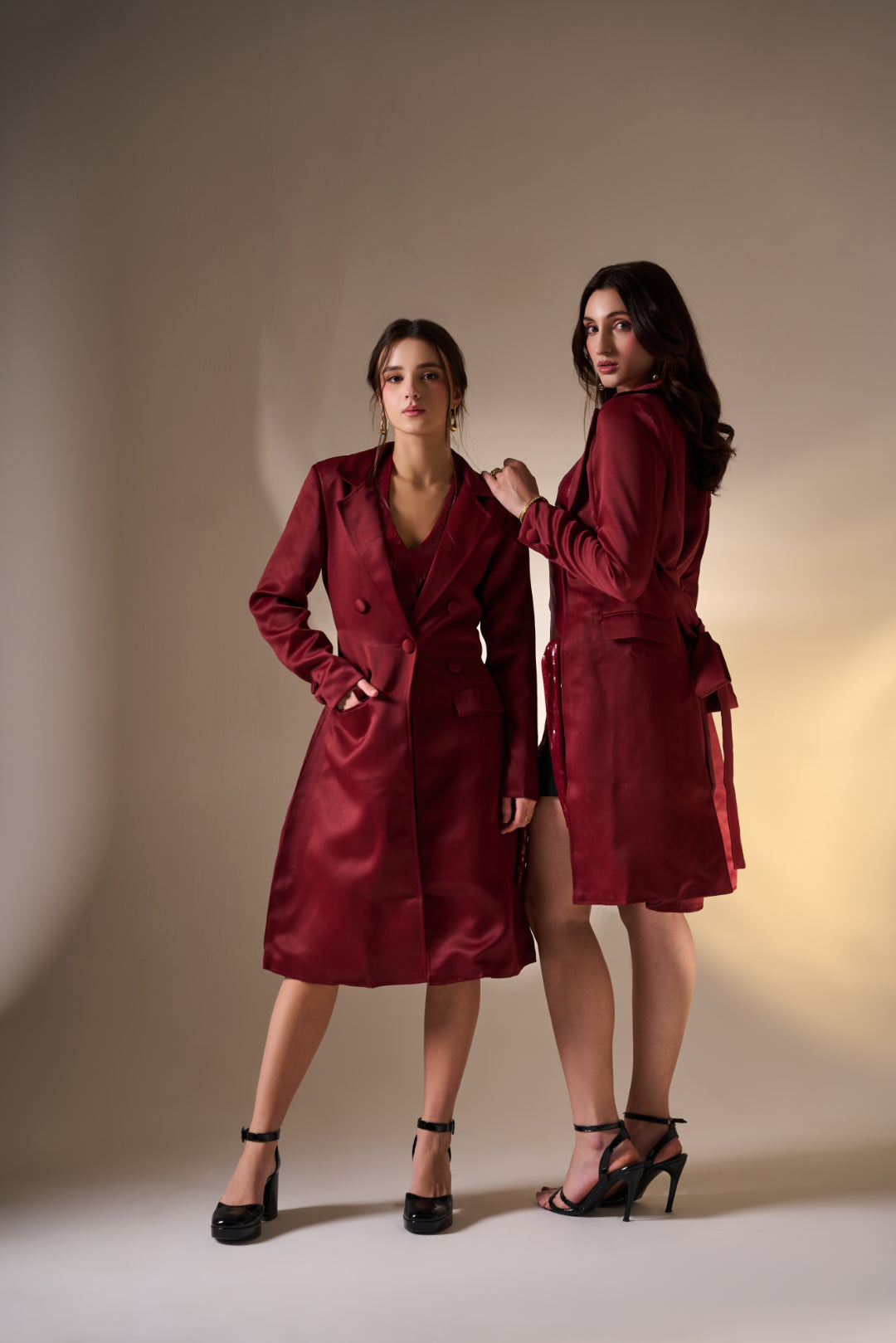 Merlot satin coat