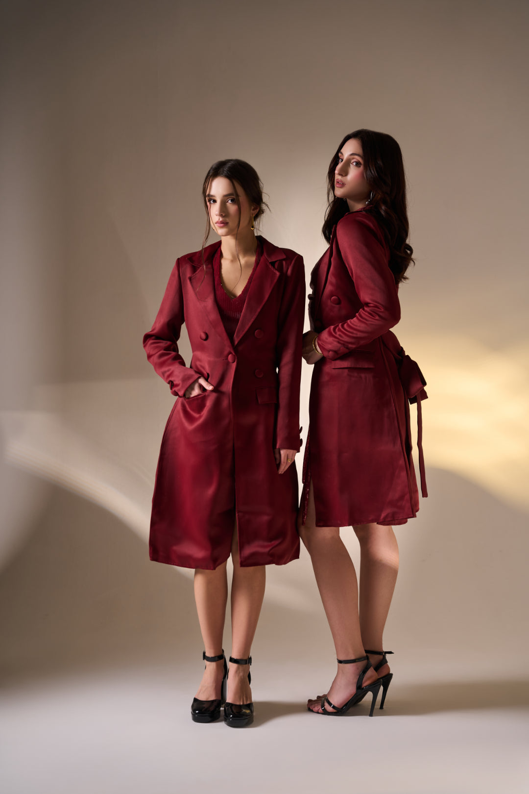 Merlot satin coat