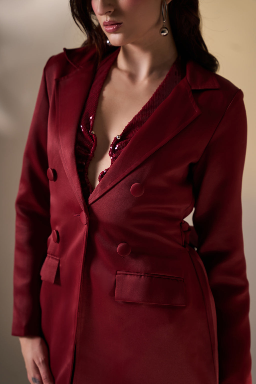 Merlot satin coat